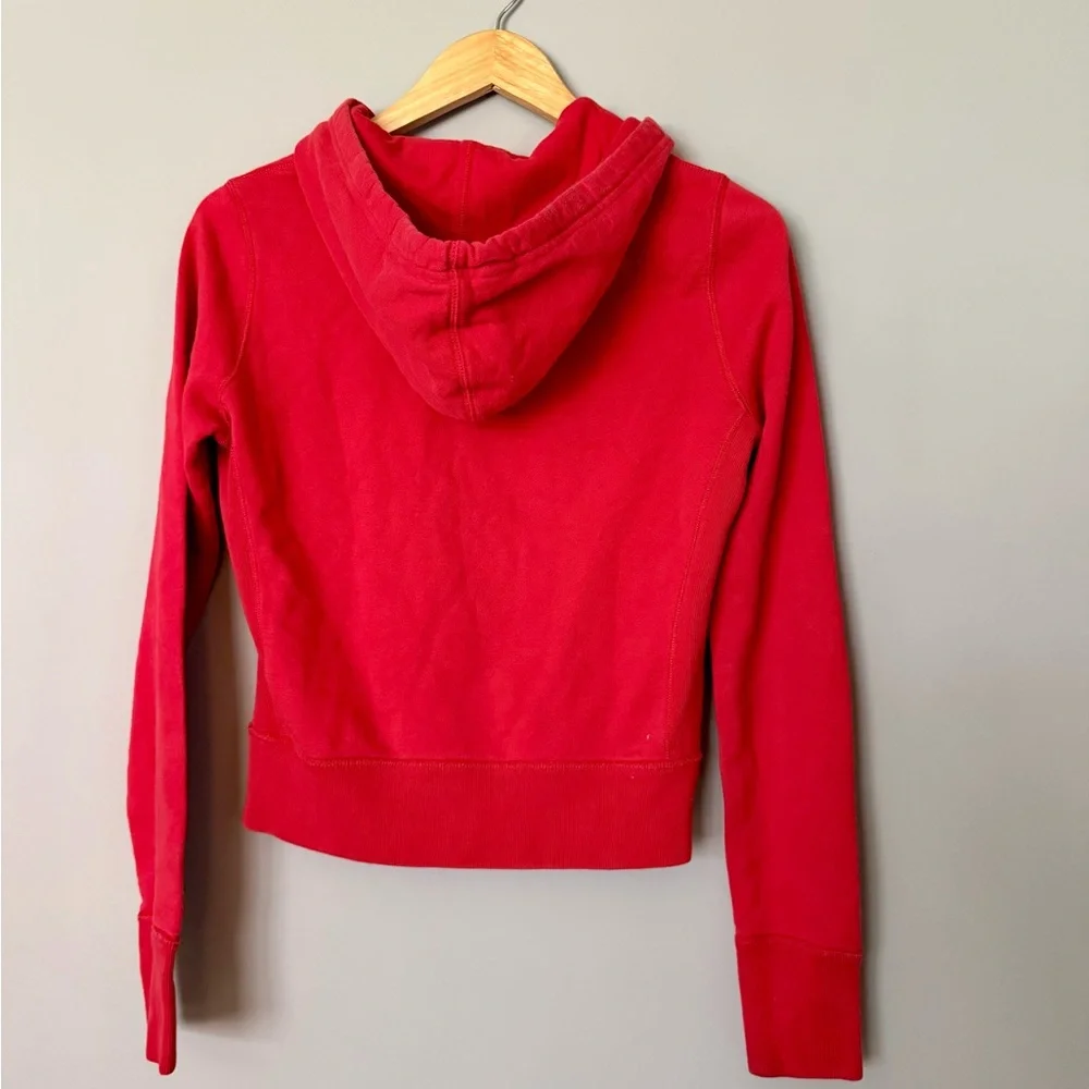 Ralph Lauren Polo Jeans Red Hooded Pullover Sweatshirt Y2K Women Junior Crop - Picture 4 of 6